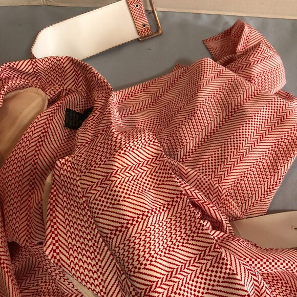 VINTAGE Alcott & Andrews 8 Red 1/2 Sleeve Dress with Belt READ MEASUREMENTS - Picture 9 of 12